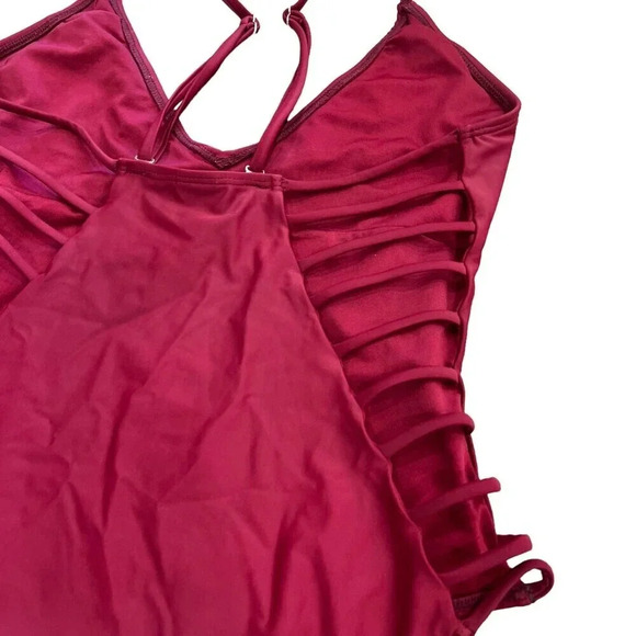 H2 Oh Colours Burgundy One Piece Oahu Swimsuit L - Picture 5 of 6
